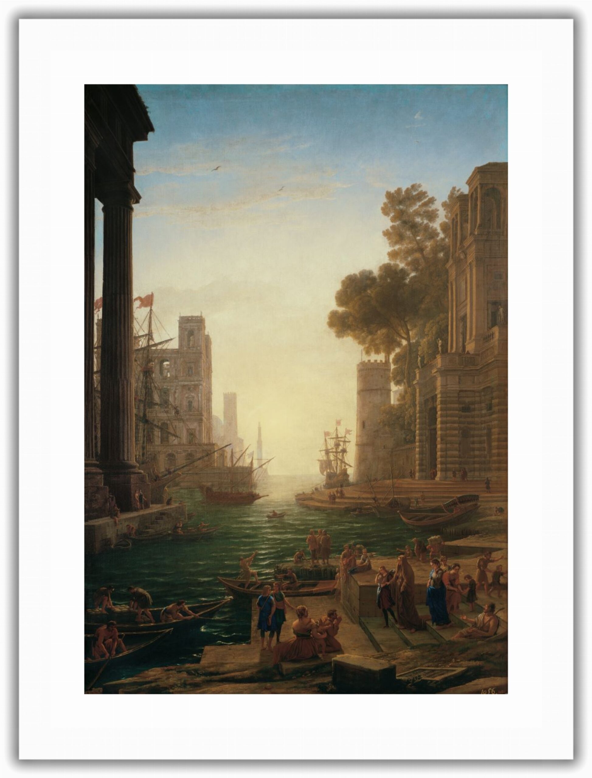 Paisaje con el embarco en Ostia de Santa Paula Romana