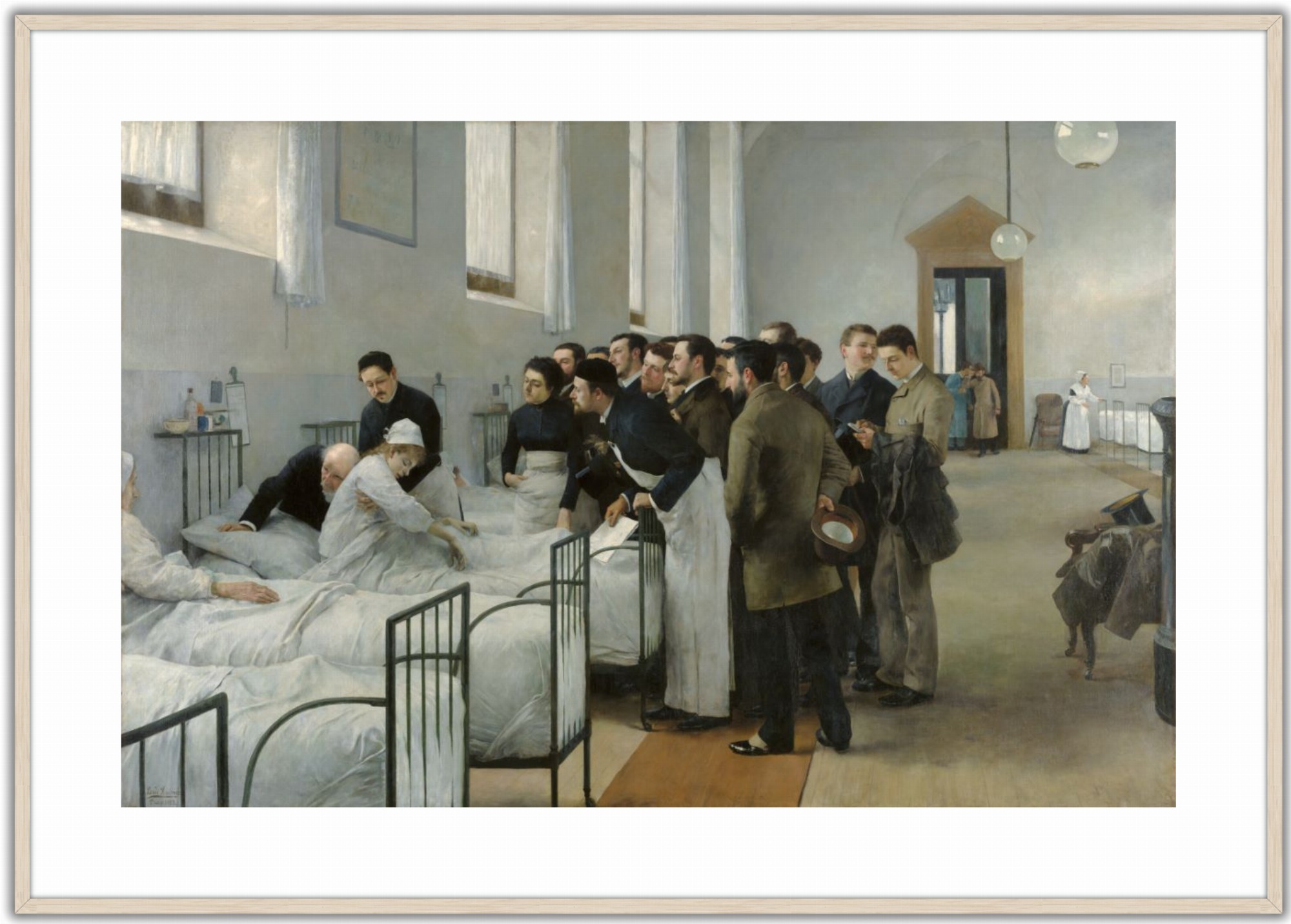 Una sala del hospital durante la visita del médico en jefe